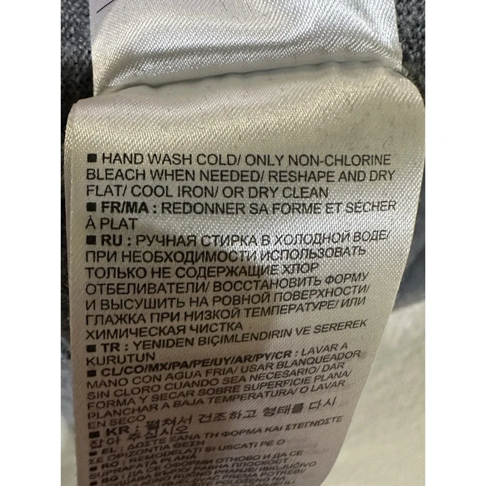 Banana Republic Extra‎ Fine Merino Wool Mens Sweater Size XL Gray Classic V-Neck